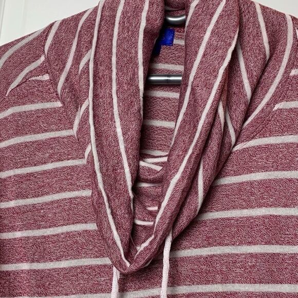 City Streets Scoop Neck Drawstring Striped Sweater - Picture 2 of 5